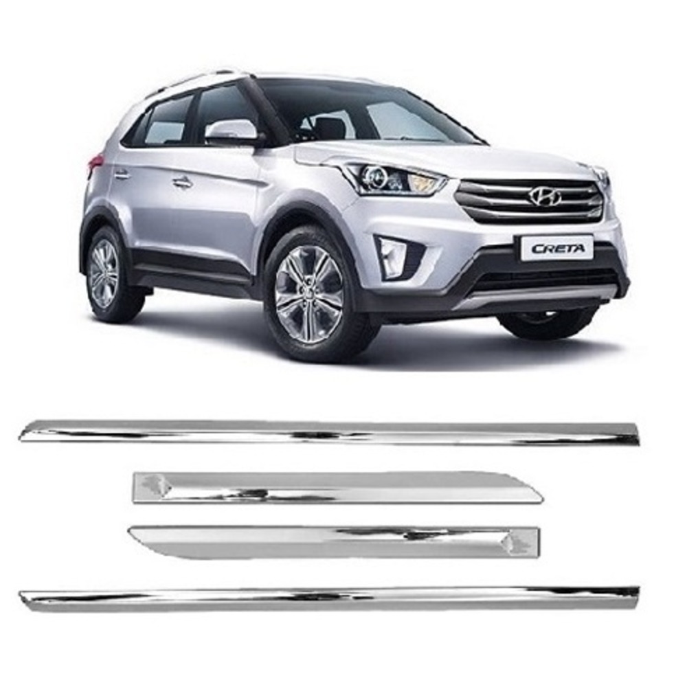 Car Door Side Beading For Creta Old  - Silver 